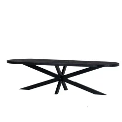 Eettafel Barn Ovaal Zwart Mangohout 300cm - Giga Meubel