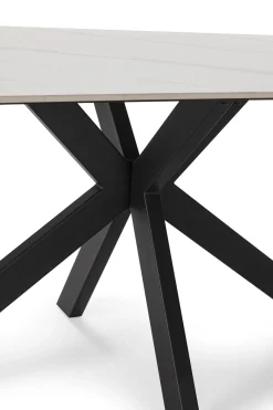 Eettafel Bimba Wit Keramiek Zwart - Giga Meubel