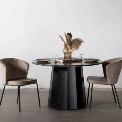 Eettafel Bodhi Rond Marmer Zwart 120cm - Giga Meubel