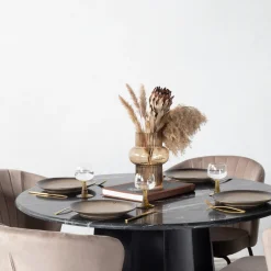 Eettafel Bodhi Rond Marmer Zwart 120cm - Giga Meubel