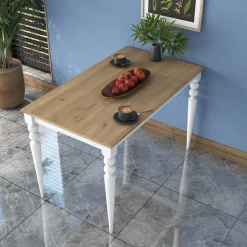 Eettafel Bostanli Walnoot/Wit 120cm