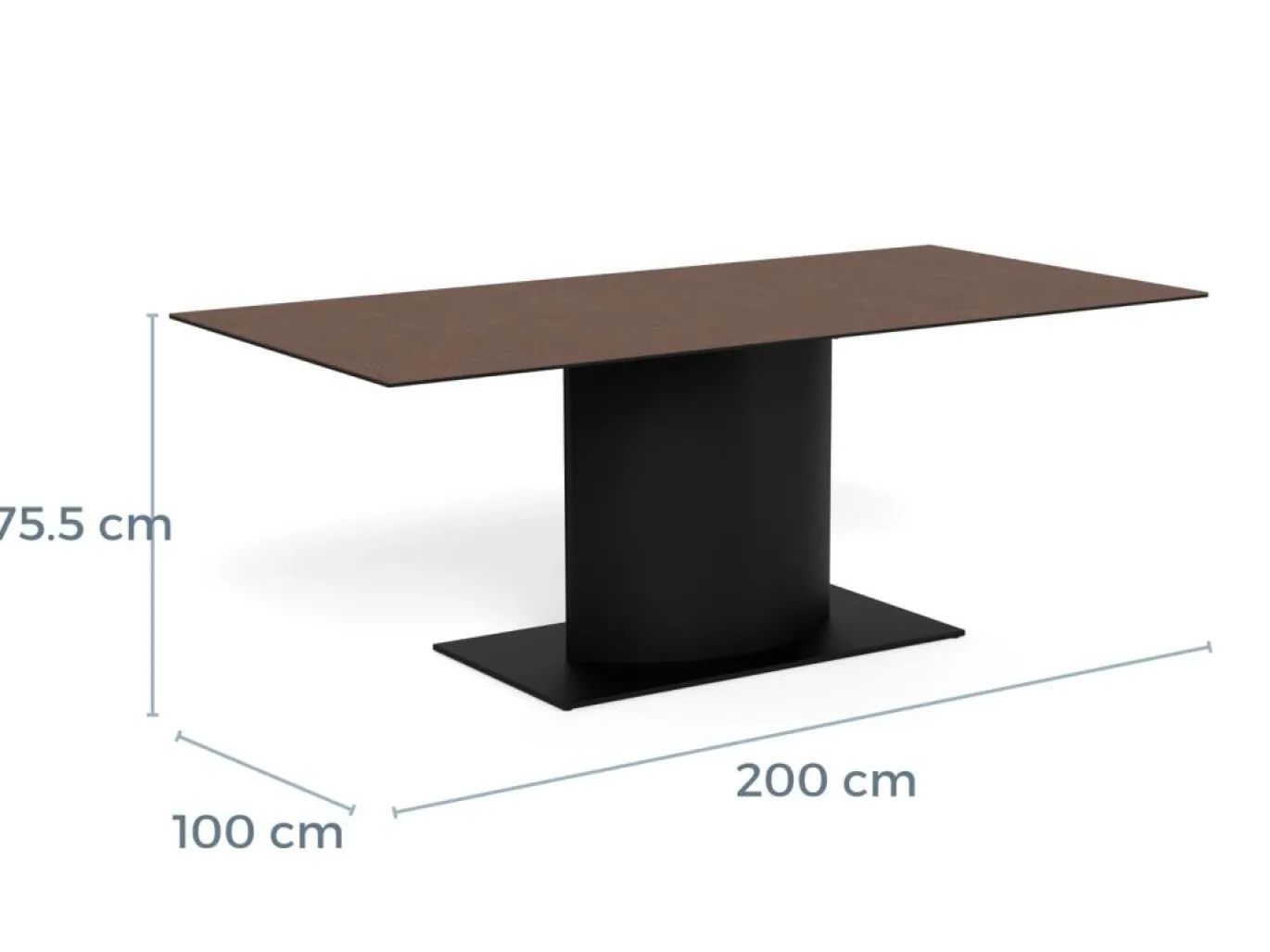 Eettafel Calo Keramiek Bruin 200cm - Giga Living