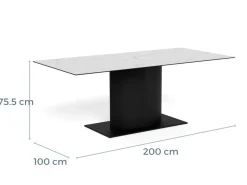 Eettafel Calo Keramiek Wit 200cm - Giga Living