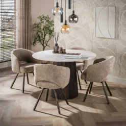Eettafel Ceramo Centro Rond Keramiek Taj Mahal Ø120 cm - Giga Meubel