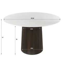 Eettafel Ceramo Centro Rond Keramiek Taj Mahal Ø120 cm - Giga Meubel