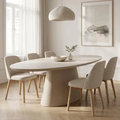 Eettafel Cleo Ovaal Beige 160cm - Giga Meubel