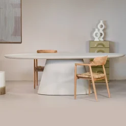 Eettafel Cleo Ovaal Beige 160cm - Giga Meubel