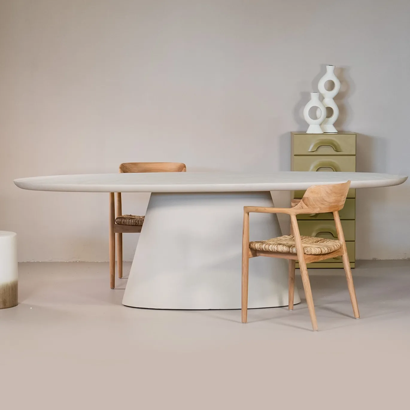 Eettafel Cleo Ovaal Beige 160cm - Giga Meubel