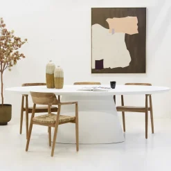 Eettafel Cleo Ovaal Wit 160cm - Giga Meubel