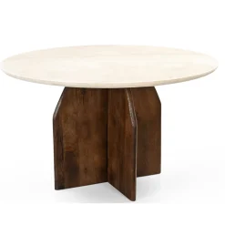 Eettafel Danae Donkerbruin Marmer Rond Ø130cm - Giga Meubel