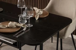 Eettafel Darrel Zwart 40/80x140x77cm MDF - Giga Living