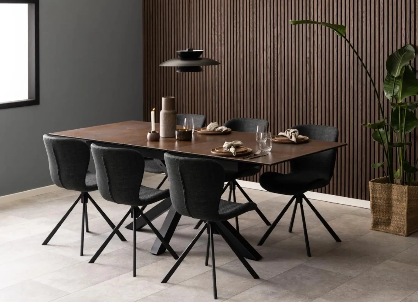 Eettafel Durgan Bruin Uitschuifbaar 168/210x90cm - Giga Living
