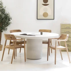 Eettafel Eden Rond Beige 120cm - Giga Meubel