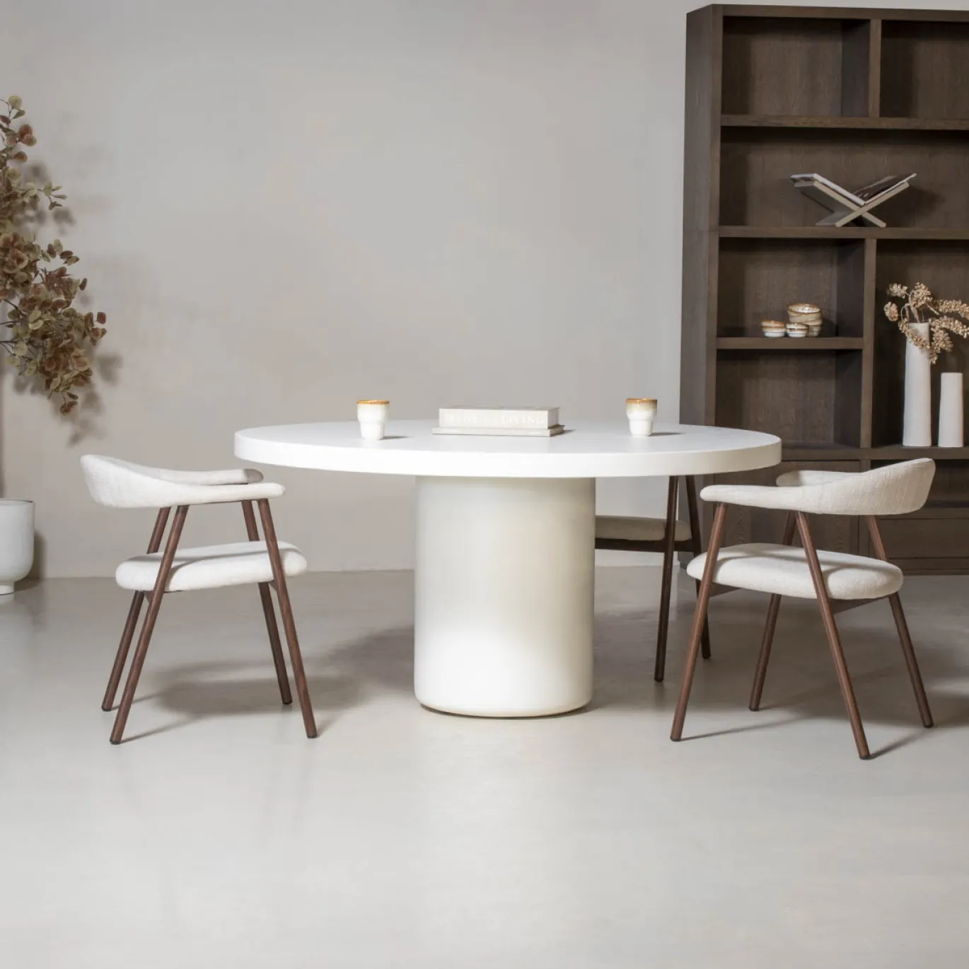 Eettafel Eden Rond Wit 120cm - Giga Meubel