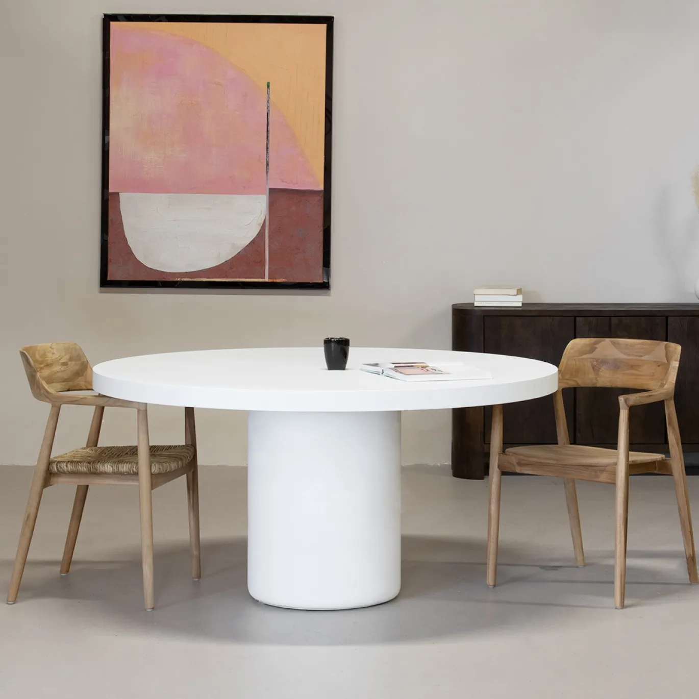 Eettafel Eden Rond Wit 120cm - Giga Meubel