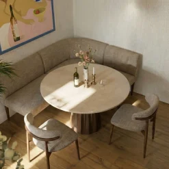 Eettafel Faiza Marmer Beige Rond Ø150cm - Giga Meubel