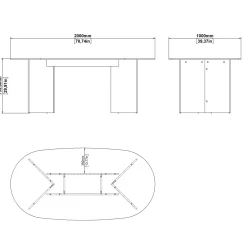 Eettafel Family 100x200cm Cashmere - Giga Living