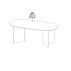 Eettafel Family 100x200cm Wit - Giga Living