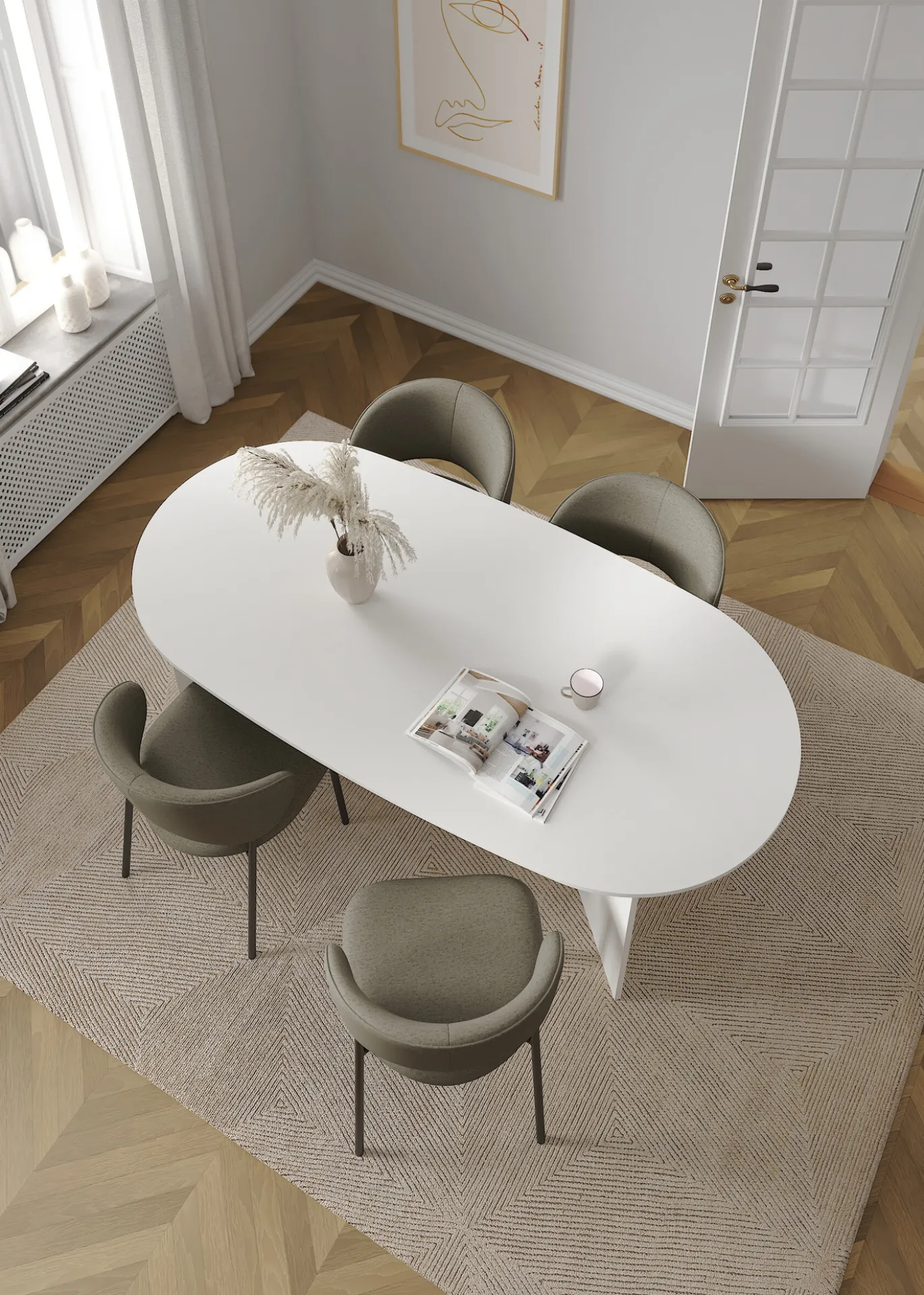 Eettafel Family 100x200cm Wit - Giga Living