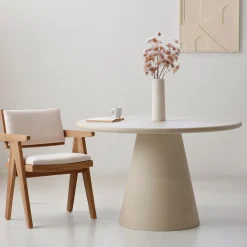 Eettafel Fenna Beige Rond 120cm - Giga Meubel