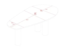 Eettafel Flow Organisch Off White 240cm - Giga Living
