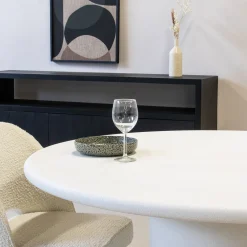 Eettafel Flow Rond Off White 135cm - Giga Living