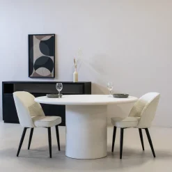 Eettafel Flow Rond Off White 135cm - Giga Living