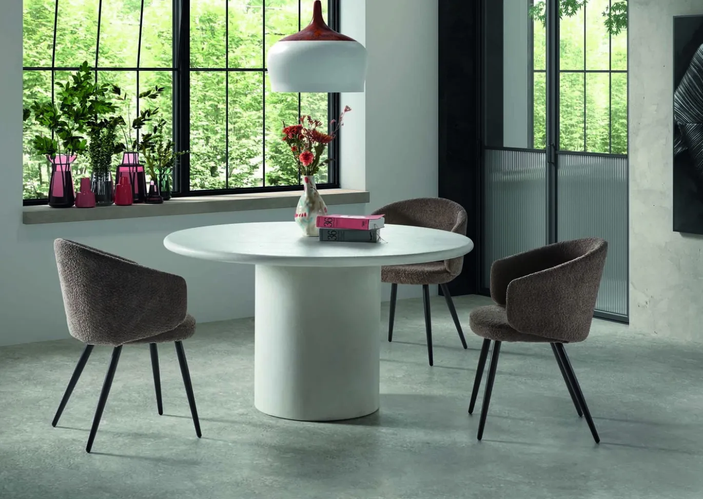 Eettafel Flow Rond Off White 135cm - Giga Living