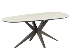 Eettafel Gidana Travertinlook Organisch 160cm - Giga Meubel