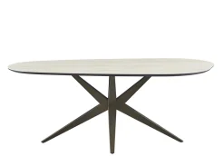 Eettafel Gidana Travertinlook Organisch 160cm - Giga Meubel