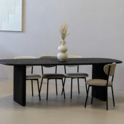Eettafel Gin Zwart Deens Ovaal 240cm - Giga Meubel