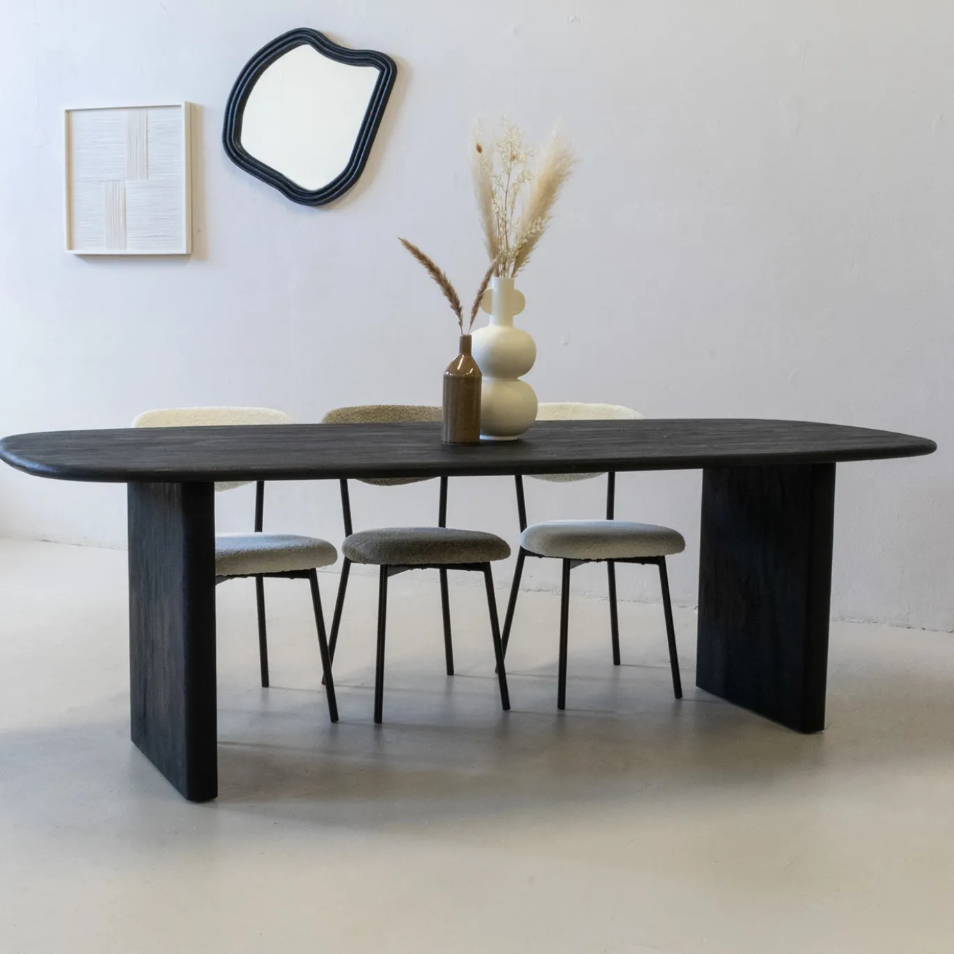 Eettafel Gin Zwart Deens Ovaal 240cm - Giga Meubel
