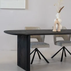Eettafel Gin Zwart Deens Ovaal 240cm - Giga Meubel