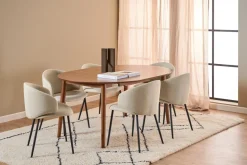 Eettafel Gradje Rond Walnoot Uitschuifbaar - Giga Living