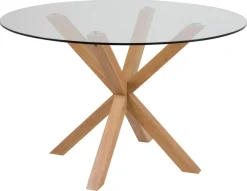 Eettafel Harrie Glas Naturel Ø119x75,5cm - Giga Living