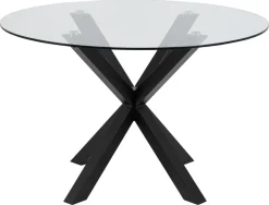 Eettafel Harrie Glas Zwart Ø119x75,5cm - Giga Living