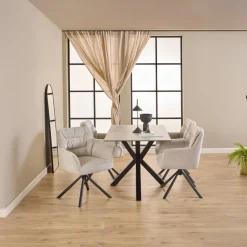 Eettafel Harrie Keramiek Grijs Anista 135cm - Giga Living
