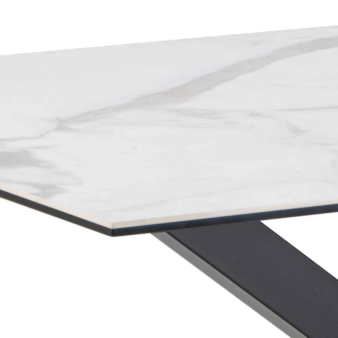 Eettafel Harrie Keramiek Wit Akranes 135cm - Giga Living