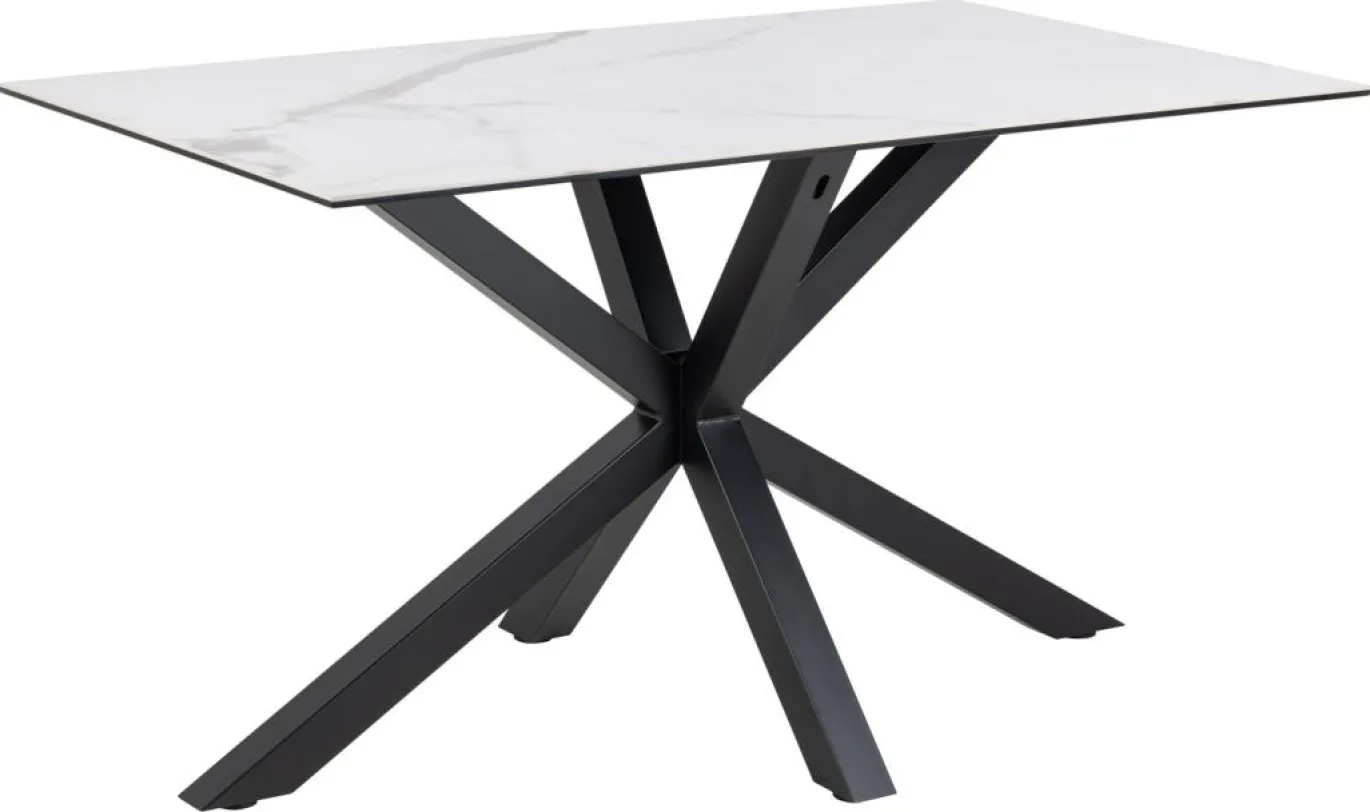 Eettafel Harrie Keramiek Wit Akranes 135cm - Giga Living