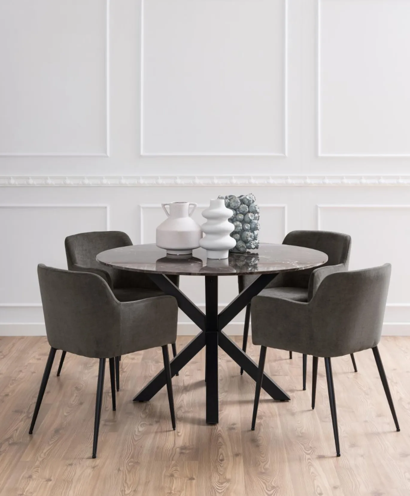 Eettafel Harrie Marmer Bruinemperador Ø120x75,5cm - Giga Living