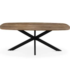 Eettafel Jaimy Donkerbruin Deens Ovaal 200cm - Giga Meubel
