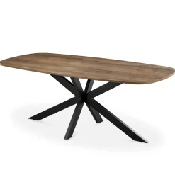 Eettafel Jaimy Donkerbruin Deens Ovaal 200cm - Giga Meubel
