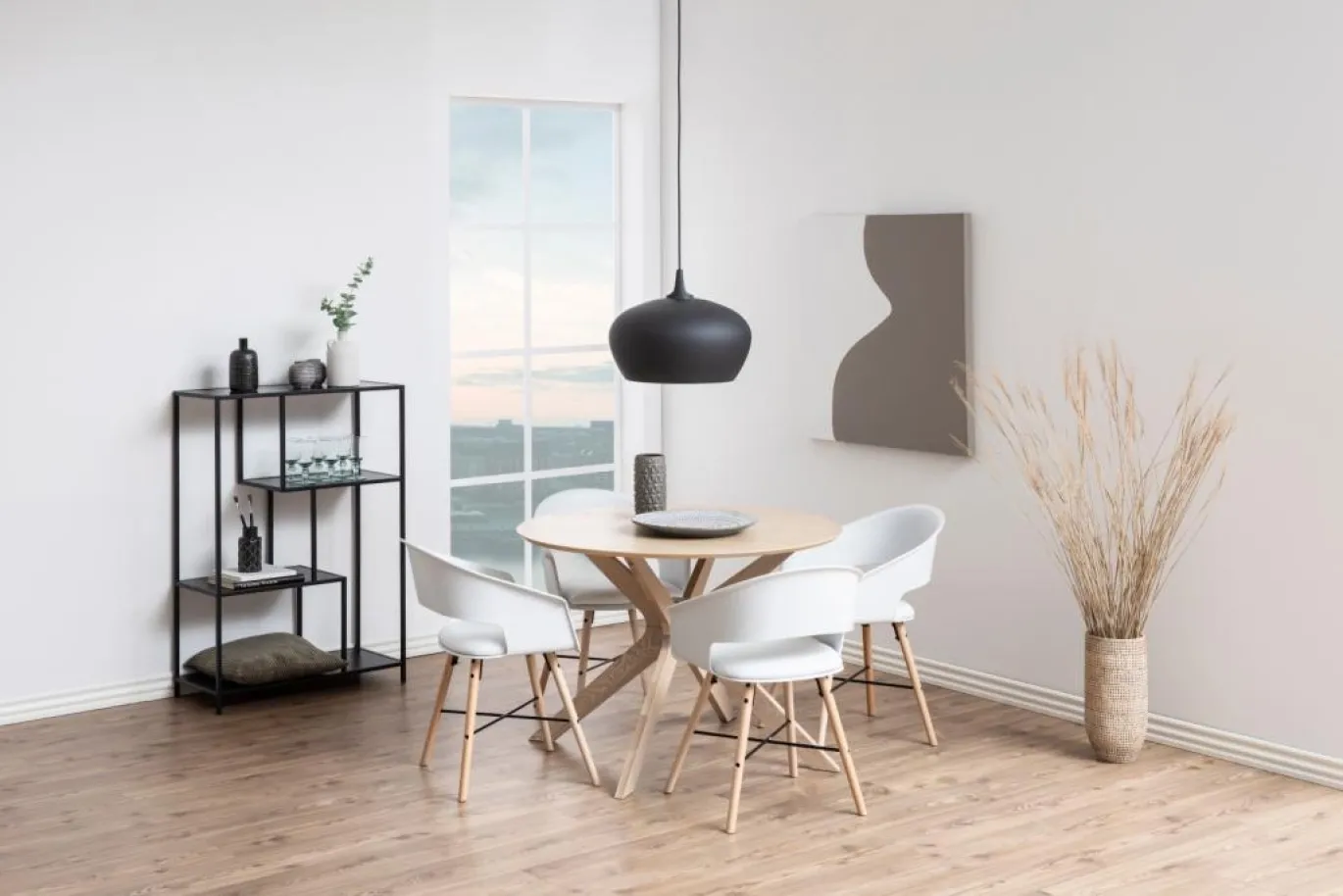 Eettafel Janine Rond MDF Lichtbruin Ø105cm - Giga Living