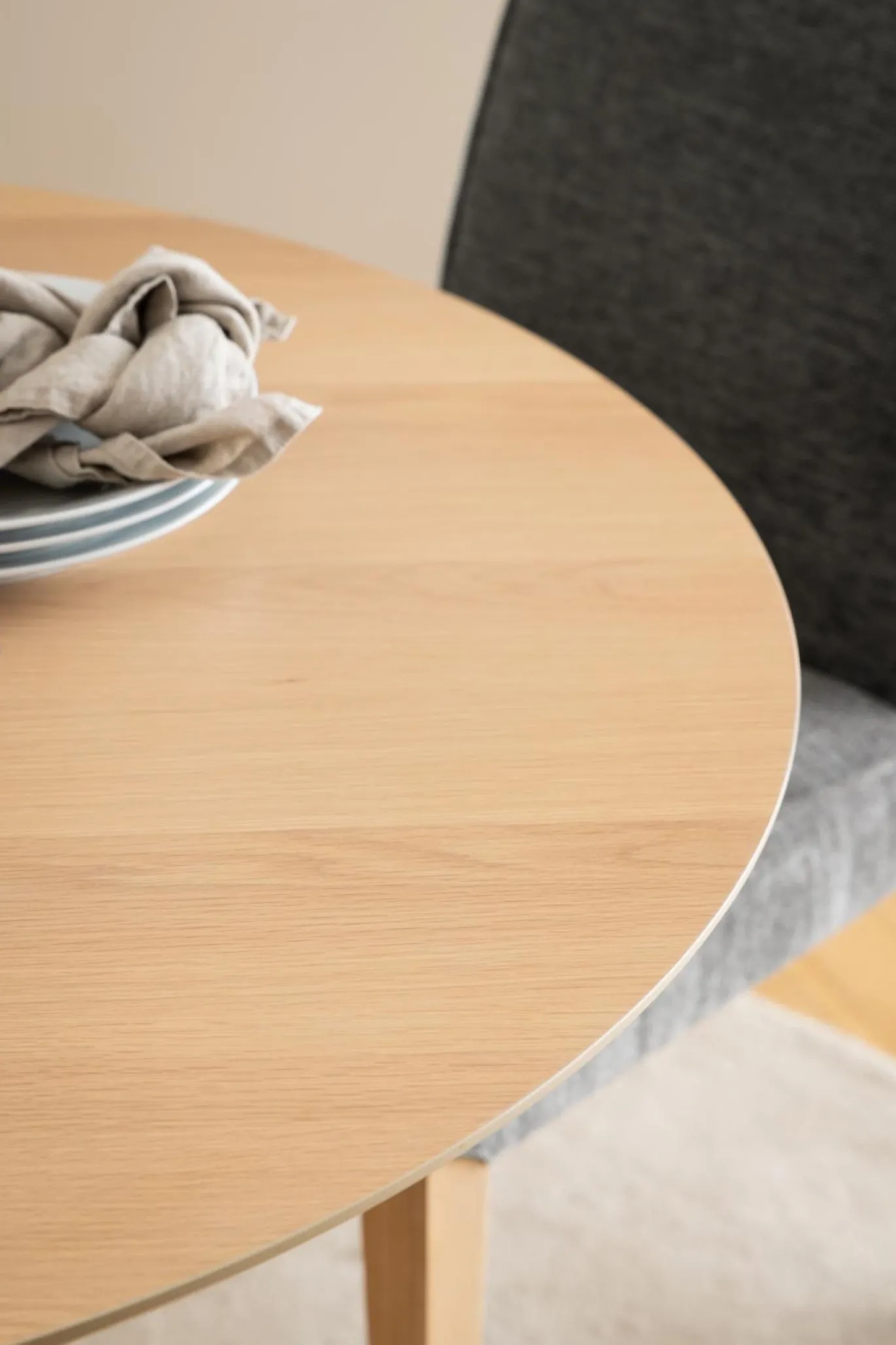 Eettafel Janine Rond MDF Lichtbruin Ø105cm - Giga Living