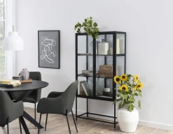 Eettafel Janine Rond MDF Zwart Ø105cm - Giga Living