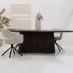 Eettafel Jessie Organisch Walnoot 220cm - Giga Meubel