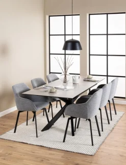 Eettafel Jorvik Keramiek Grijs Anista 168/210cm - Giga Living