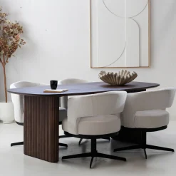 Eettafel Juro Walnoot Deens Ovaal 240cm - Giga Meubel
