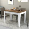 Eettafel Kiev Walnoot/Wit met Opbergruimte 110cm