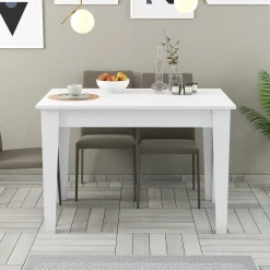 Eettafel Kiev Wit met Opbergruimte 110cm